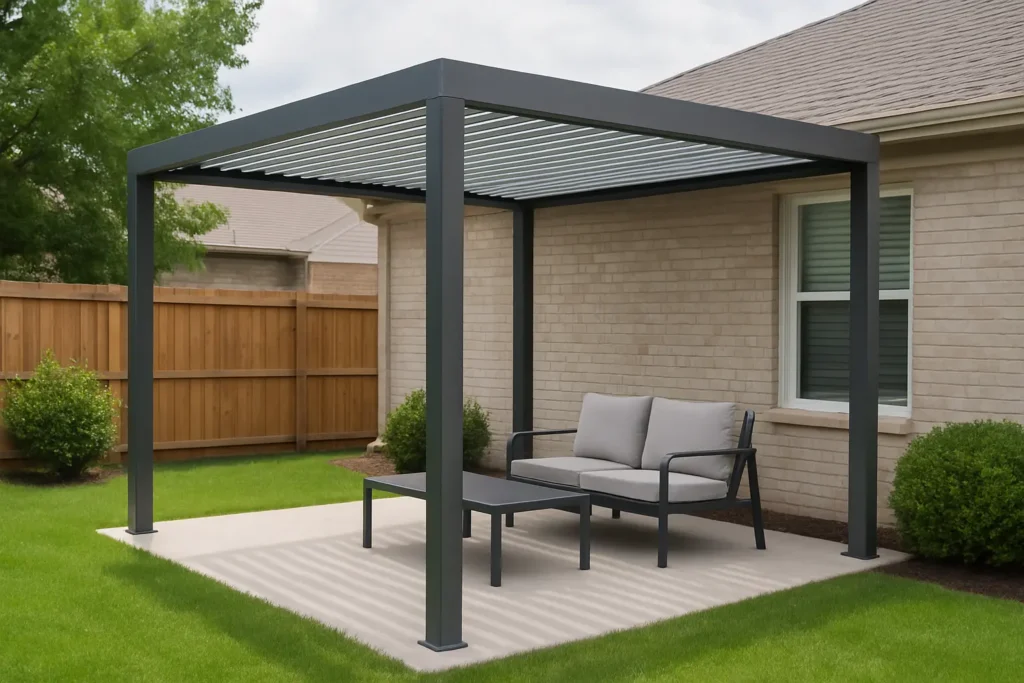 Aluminium Small Yard Pergola: Sleek and Low-Maintenance
