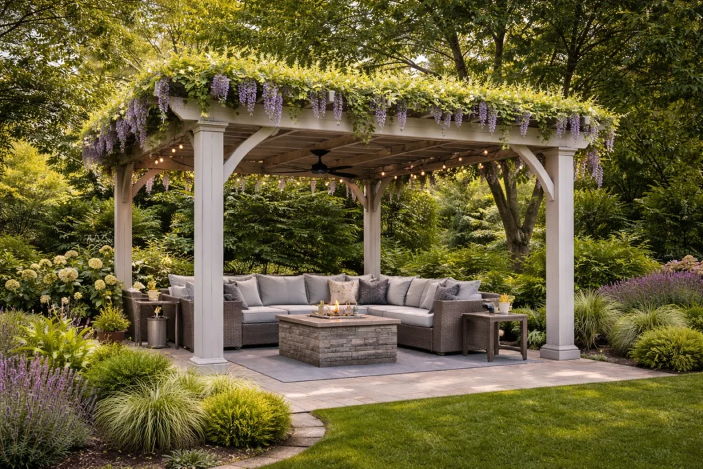 Fixed Pergola With Low-Maintenance Materials